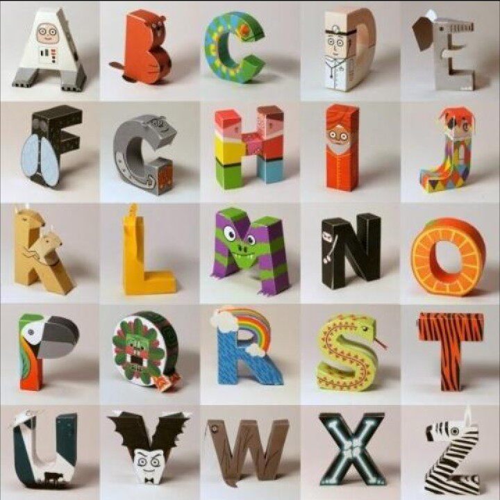26 English letters paper model drawings-simple electronic drawings of the teaching toy