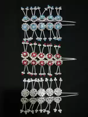 Opera good double light water mirror Peking opera supplies Flower Dan Tsing Yi fill-in-the-blank headdress improved string butterfly sideburns pick