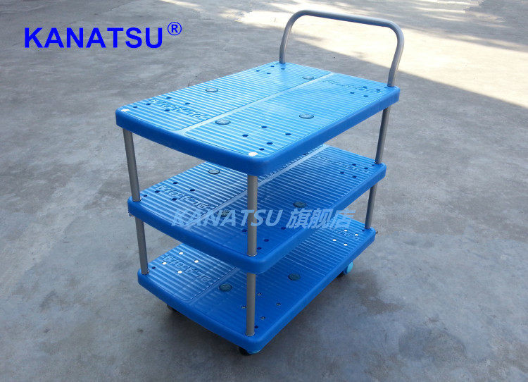 (Hisei) Kanatsu brand mute trolley PLA250-T3 three-layer flat truck wagon tool car