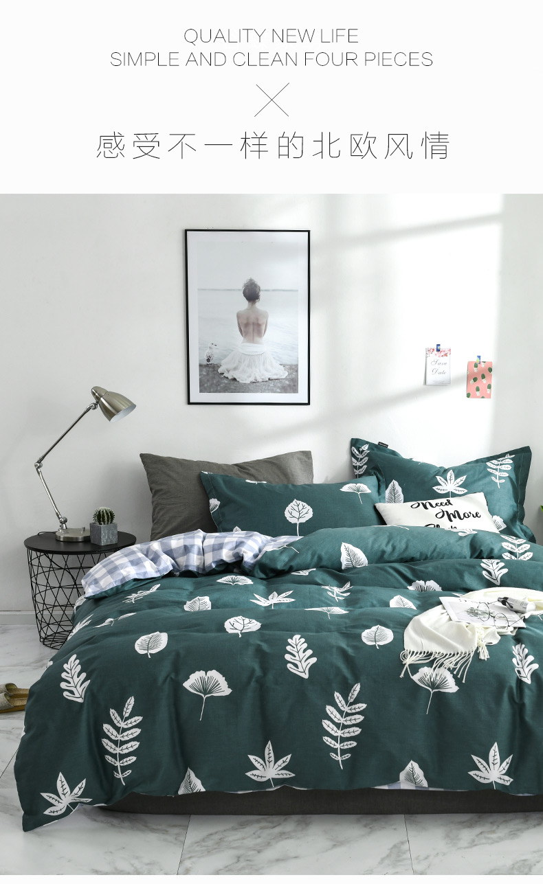 Thung lũng bướm bông bốn mảnh Bông 1,8m giường đôi cung cấp 1,2 mét ký túc xá chăn tấm ba mảnh - Bộ đồ giường bốn mảnh giá chăn ga gối đệm