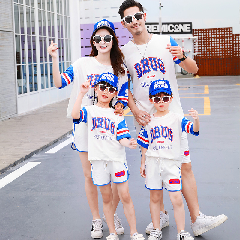 Pro-submount summer clothing 2022 new wave mother-son family clothing suit a family of three fashion sportswomen dress the foreign pie