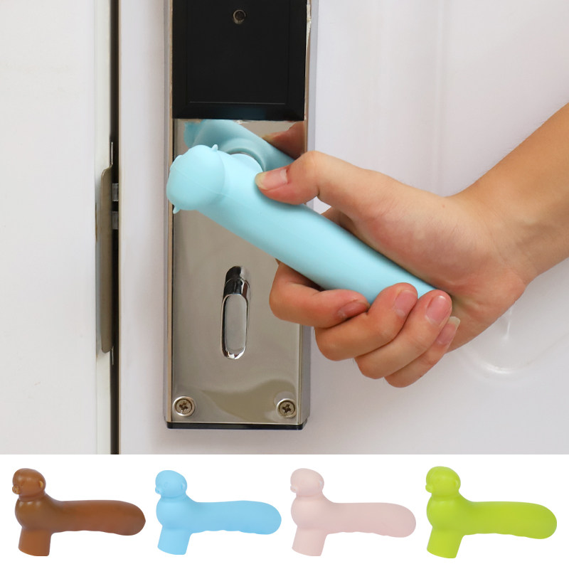 Thickened silicone door handle child anti-pinch hand makeup room anti-touch antistatic home bedroom crash-proof door protective sheath