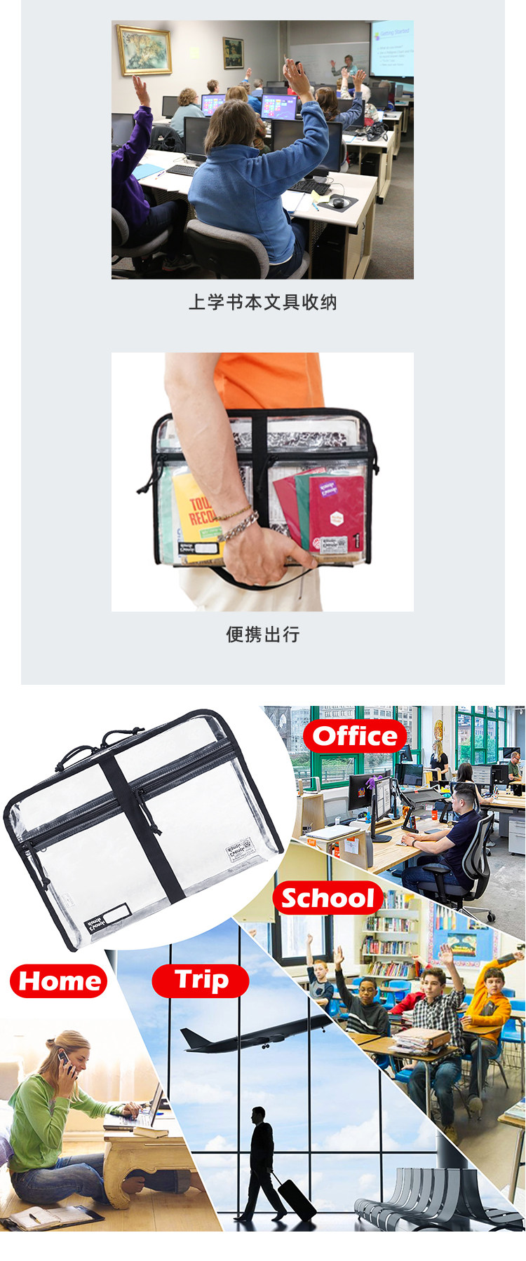 Transparent Document Bag Waterproof Large Capacity - Product image 8