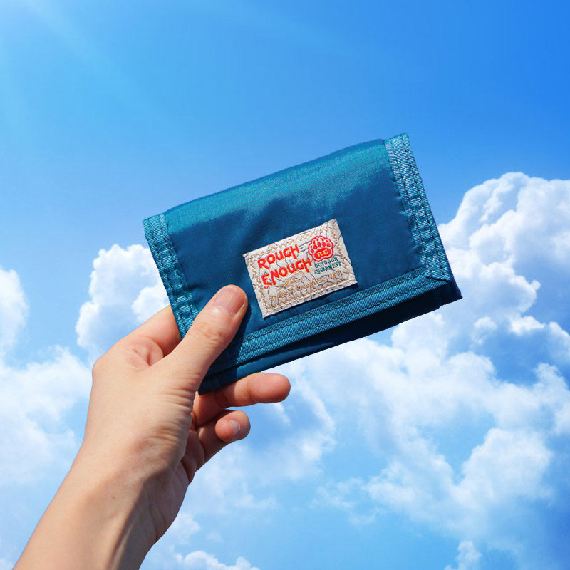 Rough Enough lightweight boys and girls junior student simple coin purse multifunctional solid color belt lanyard wallet