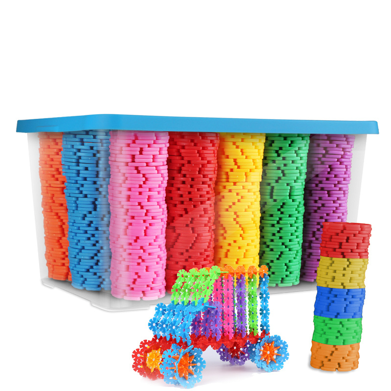 Snowflake Blocks Children's Nursery Large Boys Girls Plastic 3-6 Puzzle Plug-in Assembled Toys