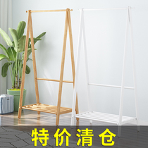 Simple clothes rack floor bedroom rack solid wood coat rack hanging bag rack simple modern household clothes rack