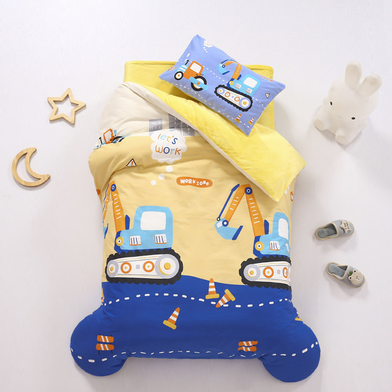 Baby crib bedding bed linen quilt cover three-piece set cotton plus velvet winter warm bedding children's quilt quilt