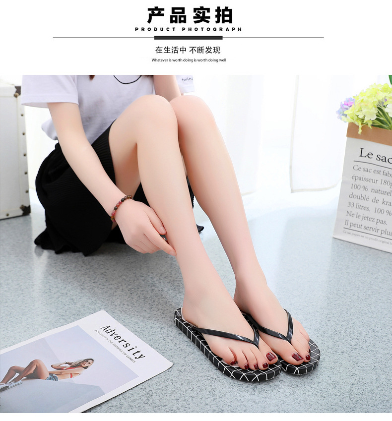 Cô gái véo nêm với đáy bánh dày đáy chống trượt khuyên dùng khăn sequin dép xỏ ngón du lịch nhà - Dép dép đế xuồng