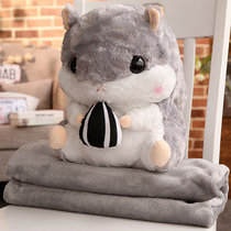 Hamster Warm Hand Holding Pillow Blanket Two-in-one Dual Purpose Doll Dragon Cat Paparazzi Lady Cute Doll Hand Cover Stuffed Toy