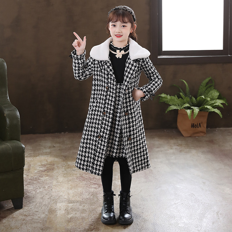 Girls' cotton-padded suit dress winter 2021 new Korean version of children's clothing women's Western style three-piece children's skirt winter clothing