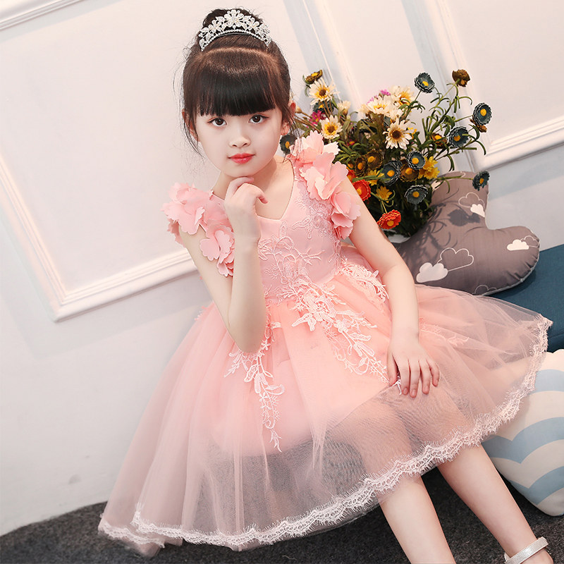 Girl Foreign Dress Summer New Superocean Dress Baby Trailing Skirt Gown Princess Dress Rehearsal Dress Summer Dress