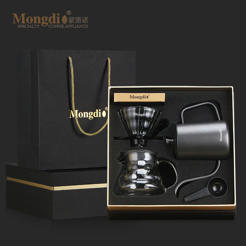 Brown coffee maker Coffee Maker Suit Home Drip Coffee Hand Flush Kettle Fine Mouth Jug Filter Cup Coffee Appliance Gift Box-Taobao