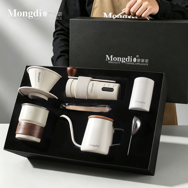 Mongdio Hand-Brewed Coffee Pot Set Gift Box Birthday Gift Hand Grinder Coffee Machine Hand-Brewed Pot Sharing Cup Utensils Mongdio Hand-Brewed Coffee Pot Set Gift Box Birthday Gift Hand Grinder Coffee Machine Hand-Brewed Pot Sharing Cup Utensils