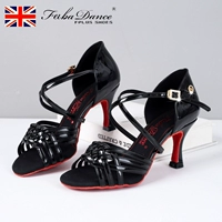 Черная ярко -кожаная подкова красная нижняя часть и продвинутый танцор 7,5 см.