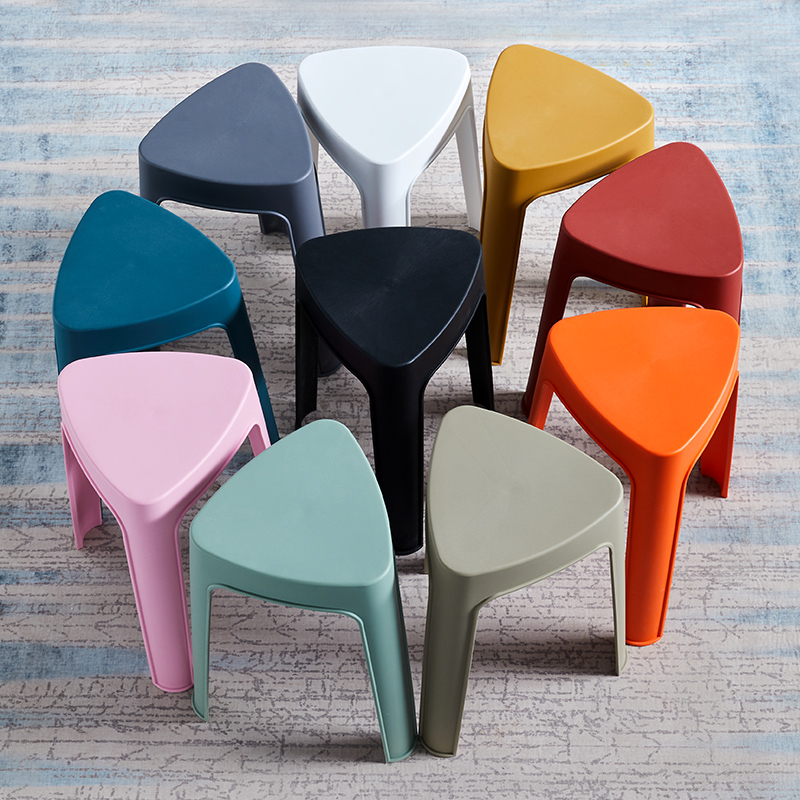 Plastic stool thickened home Nordic simple living room dining table plastic stool high stool economical bench suo material board