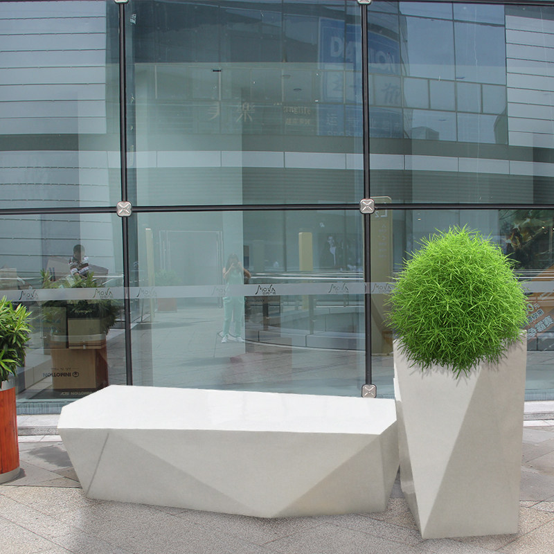 Glass fiber shopping mall leisure chair airport hotel lobby waiting public chair rest chair diamond geometric seat combination