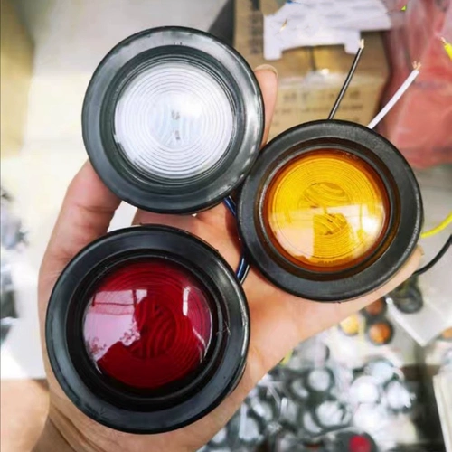 24 В грузовик Светодиодный боковой прицел 2 -дюймовый середина грузового скелета Небольшая круглая лампа/рельсовая панель боковая световой запас, боковой боковой свет