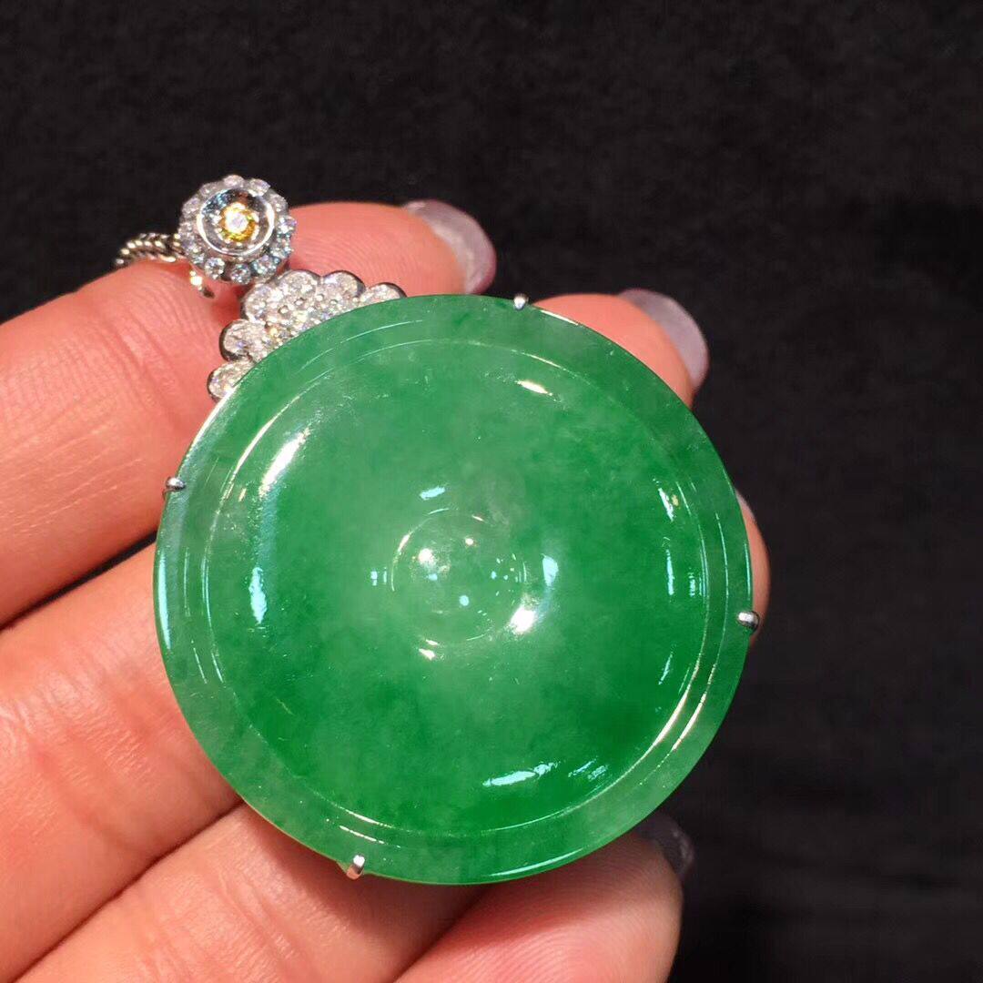 Purple Cloud Flying Cuts 1 Shop Ping An Green Button Live Special Pat Emerald Fugua K Pendant Ruyi Bean 18K Gold Inlay