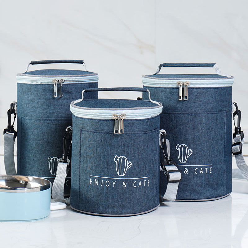 Insulated bag aluminum foil thickened large insulated refrigerated bento bag portable lunch box barrel drum tote bag large capacity