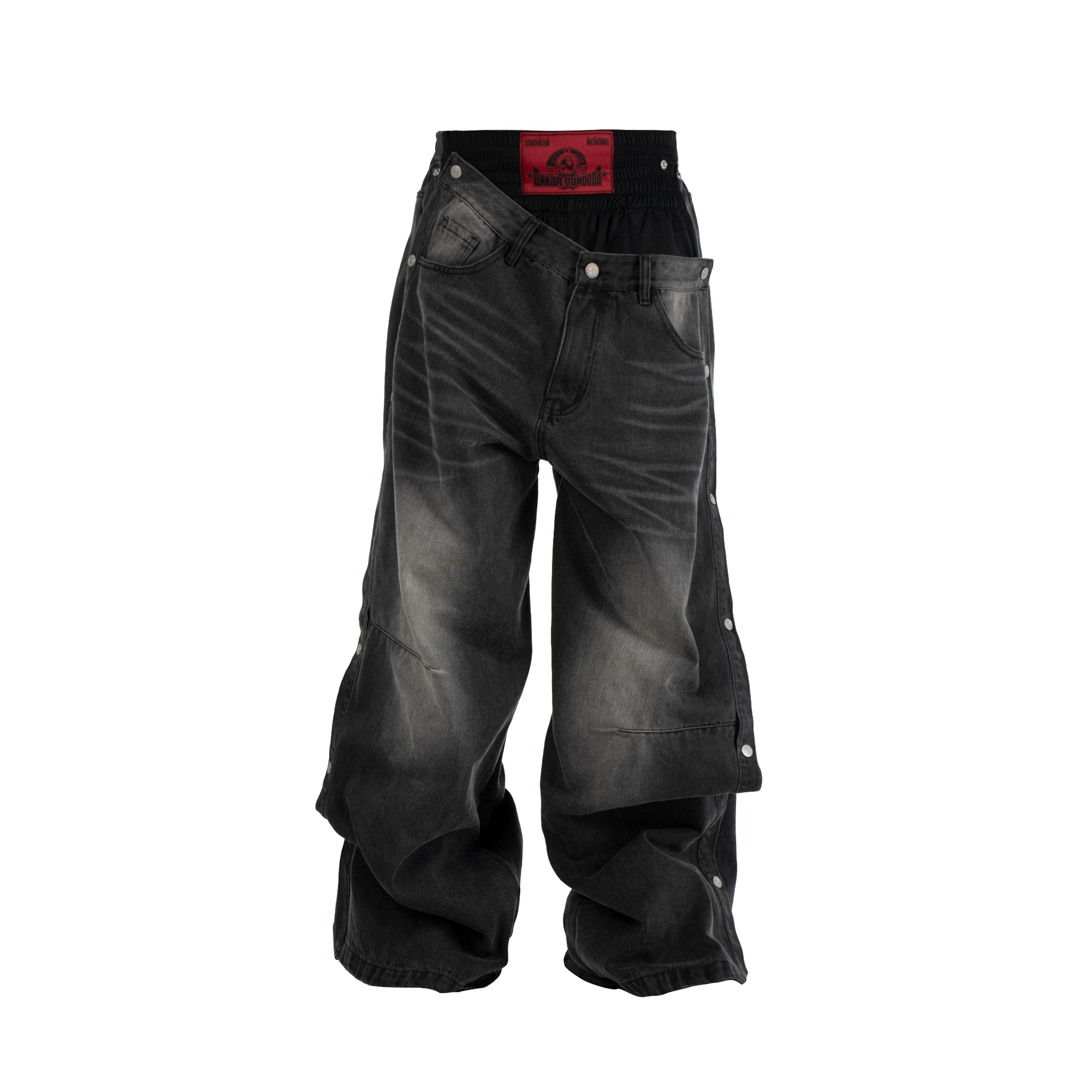 Rye chasin deconstructed double-waist boxing jeans: unlock endless