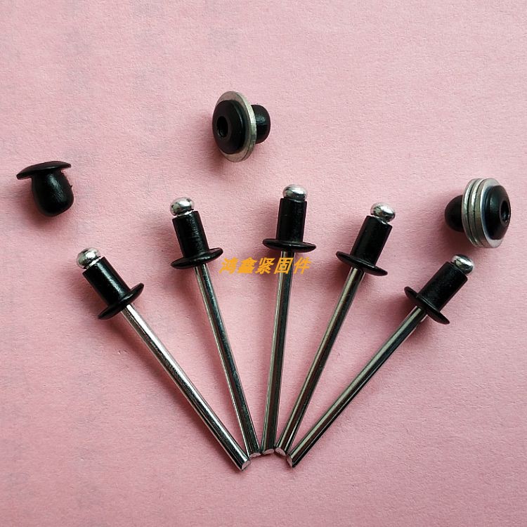 Opening type flat round head pumping core rivet black pull rivet black draw core pull nail black aluminum pull nail 4 * 6