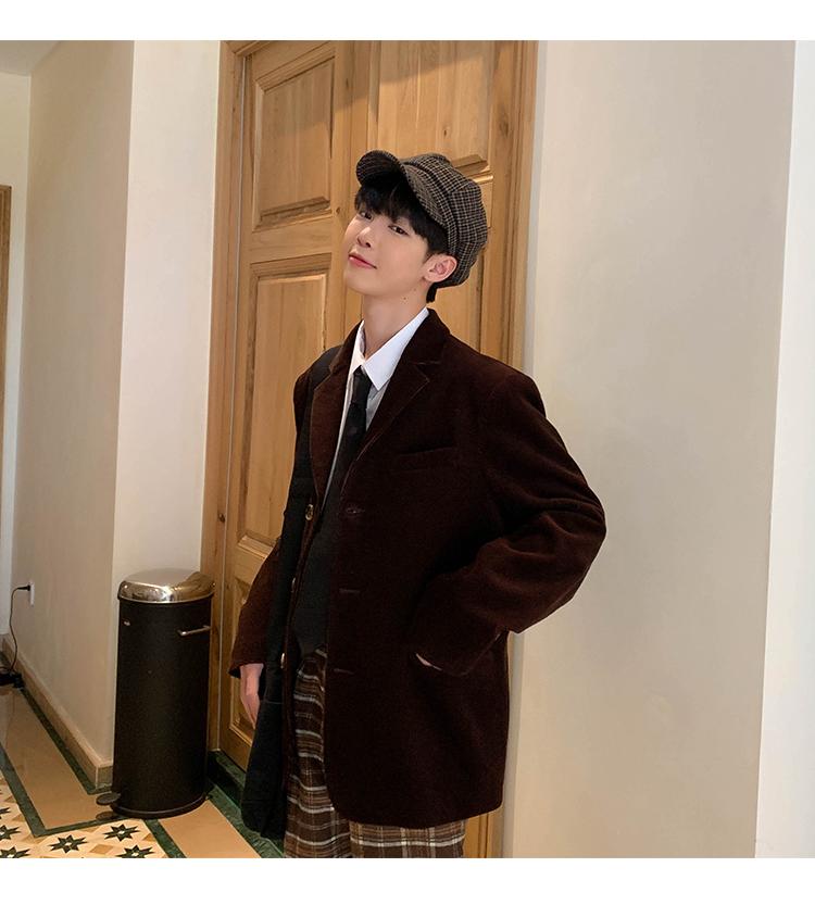 ONEMAN xuân trắng blazer nam Hàn Quốc giản dị retro nhỏ phù hợp với giới trẻ độc thân áo tây - Áo khoác đôi set đồ đôi nam nữ