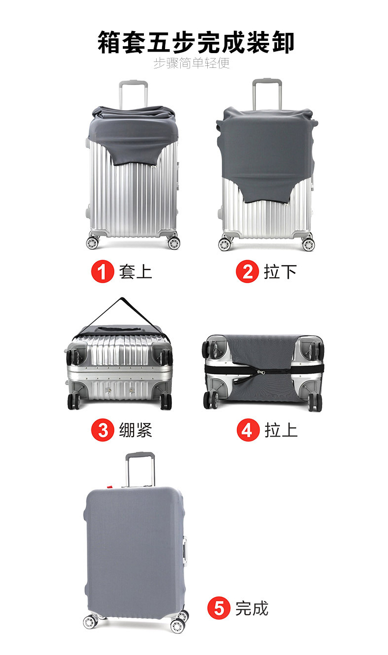 Hành lý bìa hành lý bìa trường hợp xe đẩy du lịch bụi che bag protector 22 26 28 inch dày chịu mài mòn balo kéo du lịch