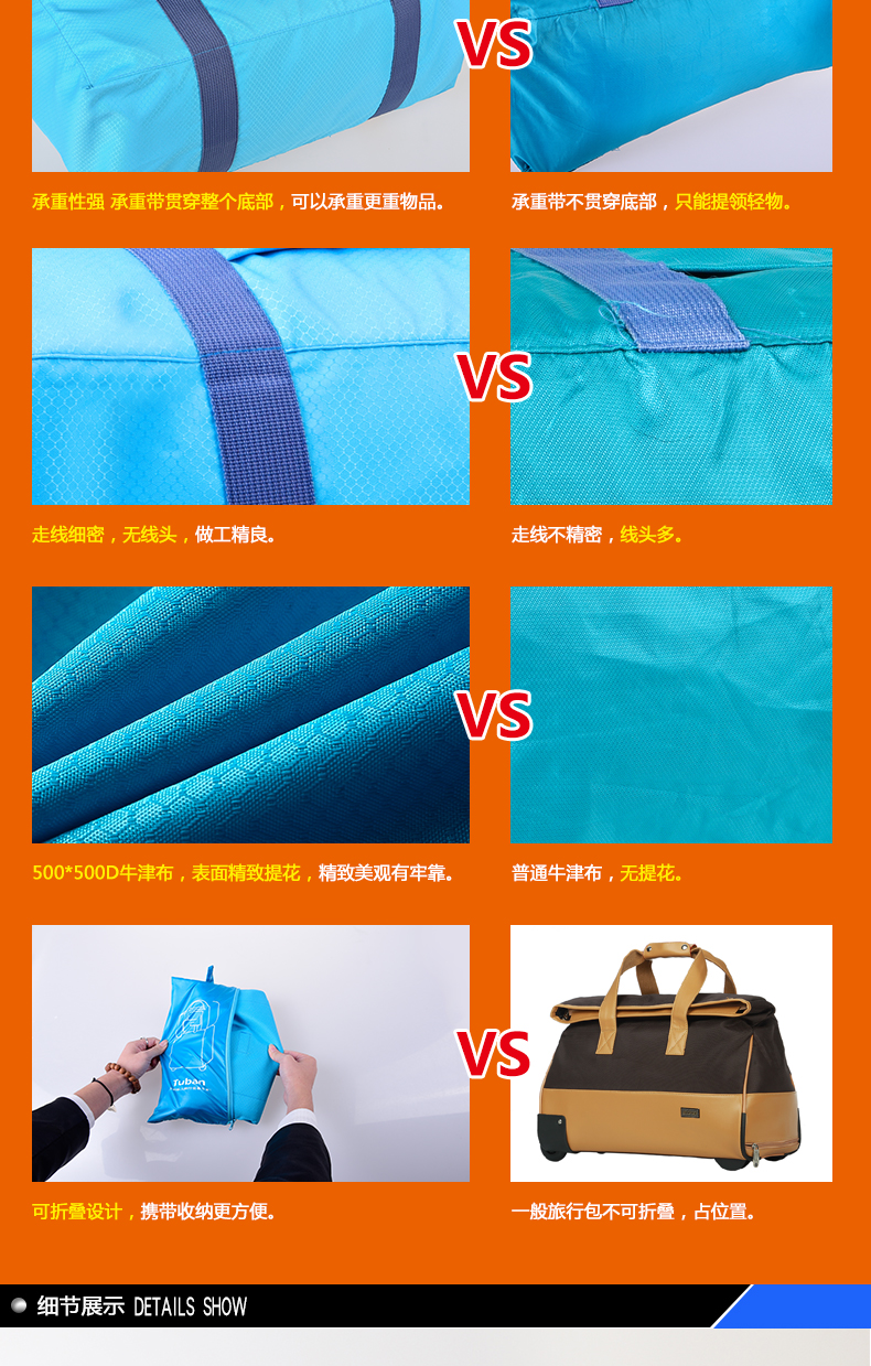 Ngoài trời công suất lớn túi du lịch xách tay xách tay gấp túi thư túi trên các trường hợp xe đẩy túi lưu trữ túi kéo du lịch