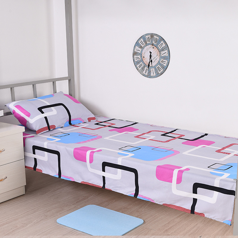 Giường ngủ ký túc xá sinh viên Tấm kẻ sọc đơn mảnh phòng ngủ trường học giường tầng 1,0m1,2 m - Khăn trải giường drap giường mát lạnh
