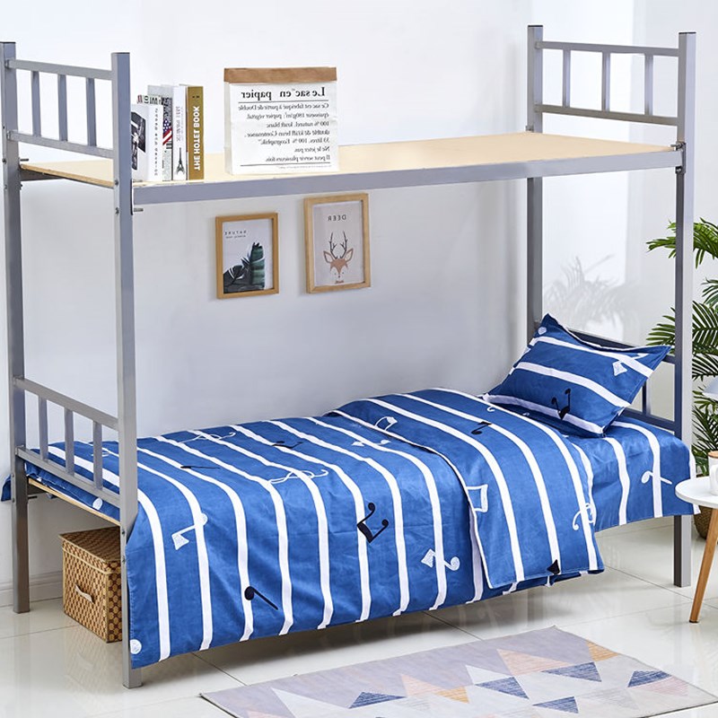 Giường ngủ ký túc xá sinh viên Tấm kẻ sọc đơn mảnh phòng ngủ trường học giường tầng 1,0m1,2 m - Khăn trải giường drap giường mát lạnh