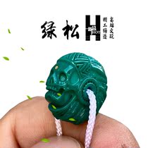 Majiajiashan original mine jade blue turquoise Indian skeleton hand string bead button 108 rosary beads with beads