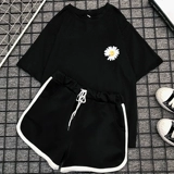 Модный комплект для отдыха, универсальная футболка с коротким рукавом для школьников, свободный крой