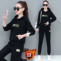 Черный осенний комплект, спортивный костюм, городской стиль, в западном стиле