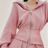 Демисезонный спортивный костюм, комплект с молнией, тонкая толстовка с капюшоном