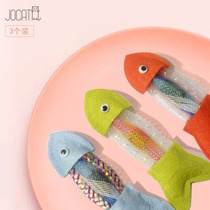 JOCAT cute cat fish toy Fish cat mint wood polygonum gnawing funny cat toy Self-hi cat toy set
