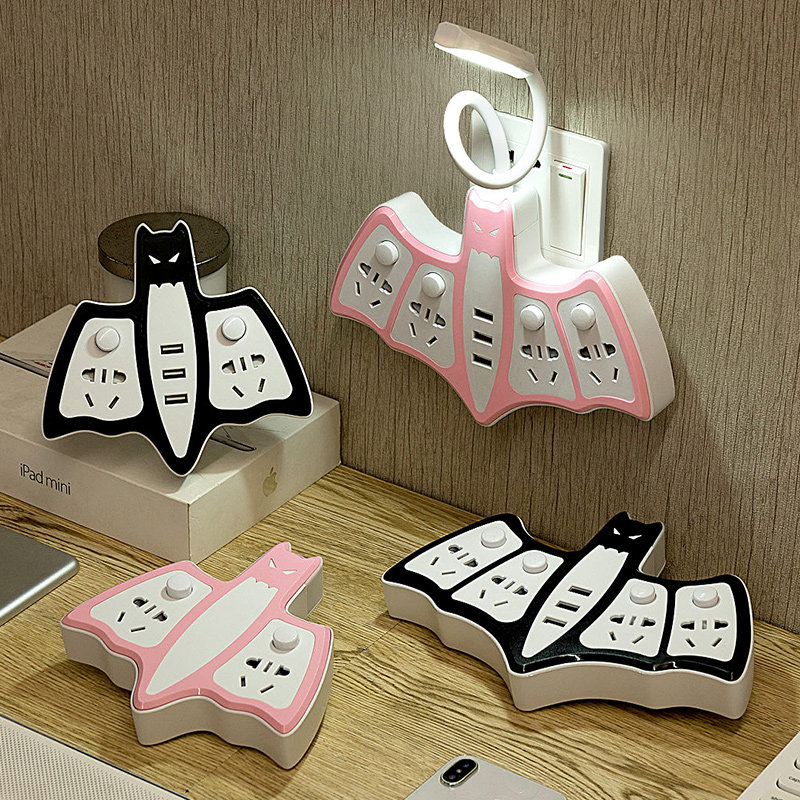 One-to-multiple wireless expansion creative usb socket converter with table light row-plug multifunction home night light panel