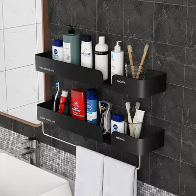 Powder room Non-punching rack toilet toilet wash towel wall-mounted wall storage