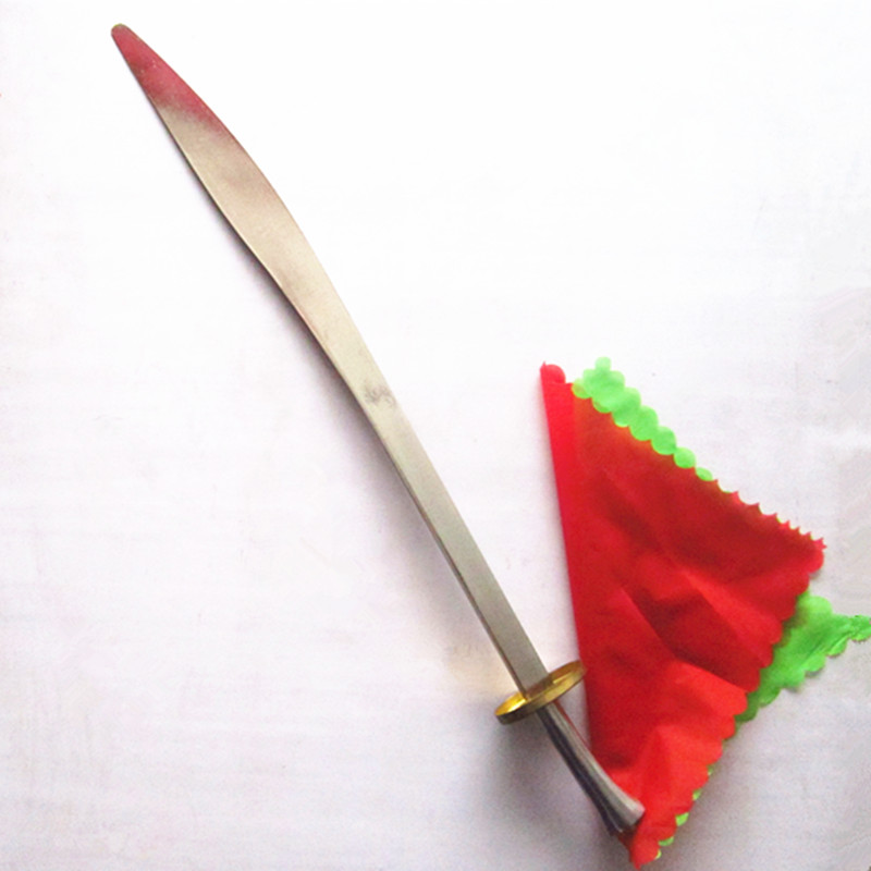 Martial Arts Knife Performance Knife Tai Chi Knife Competition Training Knife Soft Knife Resounding Knife Stainless Steel Knife without cutting edge and sending knife color