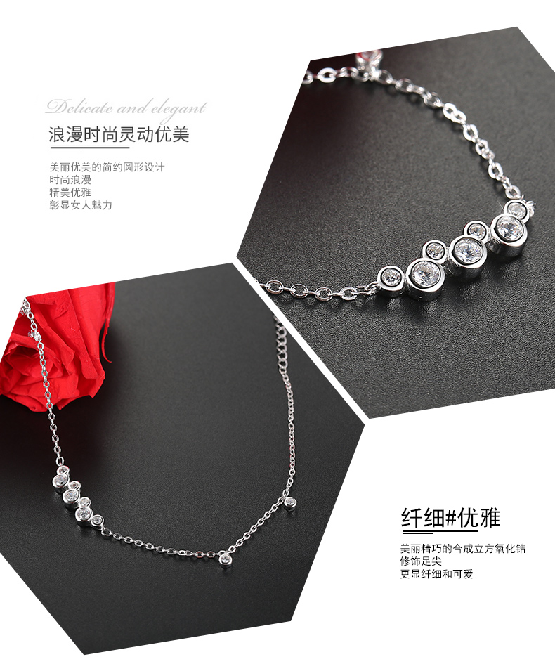 Vòng chân bạc nữ phiên bản Hàn Quốc của học sinh đơn giản Sen thời trang cá tính bạn gái người lớn gợi cảm vòng chân mắt cá chân chuỗi trang sức lắc chân pnj