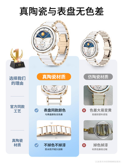 Uston is suitable for Huawei gt5 watch strap women's gt5pro watch strap women's ceramic white gt5 smart sports watch women's and men's gt4 belt summer high-end new 42/41 dedicated same style