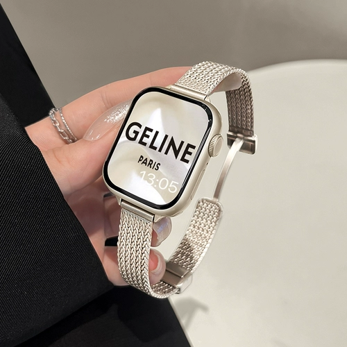 Uston подходит для ремешка для часов Apple S10 женская модель s9 магнитная серия высокого класса se летняя ниша s8 металл s7 мужчины и женщины ultra2 пшеничное ухо iphone новый ремешок для часов iwatch