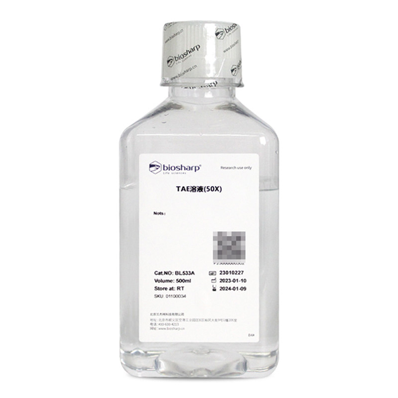 白鲨 Biosharp BL533A DNA电泳缓冲液 TAE(50X)溶液 PH8.0 500ml