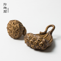 Handmade purple sand tea pet ornaments lotus tea pet ceramic kung fu tea table ornaments tea play tea ceremony Tea Ware