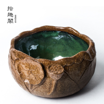 Creative Handmade coarse pottery tea washing Cup washing Jianshui pouring tea basin pen washing ceramic fish tank flower pot tea ceremony zero match