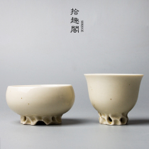 Ceramic tea cup fat white Kung Fu Tea Cup Jingdezhen kung fu tea set Cup Master Cup individual cup
