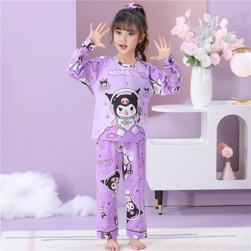 女の子用長袖薄手パジャマセット（春秋用） - かわいいプリンセスベビードレスセット