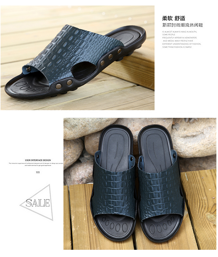 Mùa hè 2018 của nam giới dép da nam Hàn Quốc phiên bản của nhân vật flip-flops giày bãi biển bình thường ngoài trời dép chống trượt triều dép nam bitis