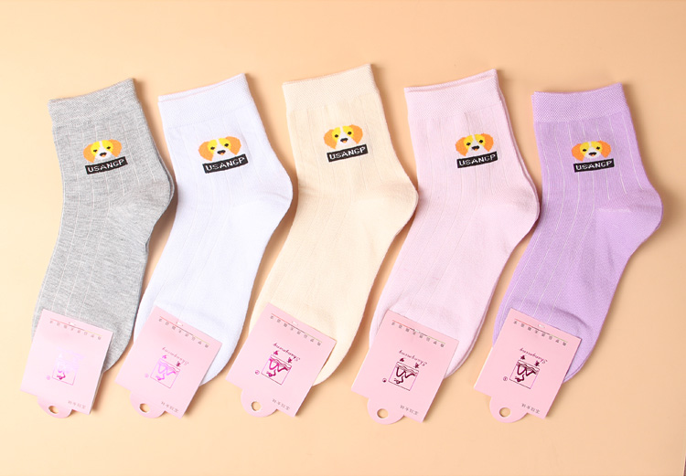 8 đôi tất nữ mùa thu đông trong ống cotton vớ kẹo màu hoạt hình tất nữ thời trang vớ trẻ trung vớ da