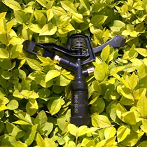 Garden lawn 360 degree rotating irrigation nozzle double nozzle spray plastic rocker arm six-point inner wire spray front and rear