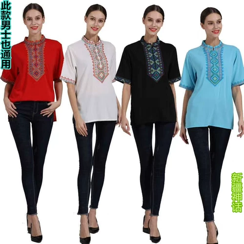 Этническая рубашка, комбинезон подходит для мужчин и женщин, короткий рукав